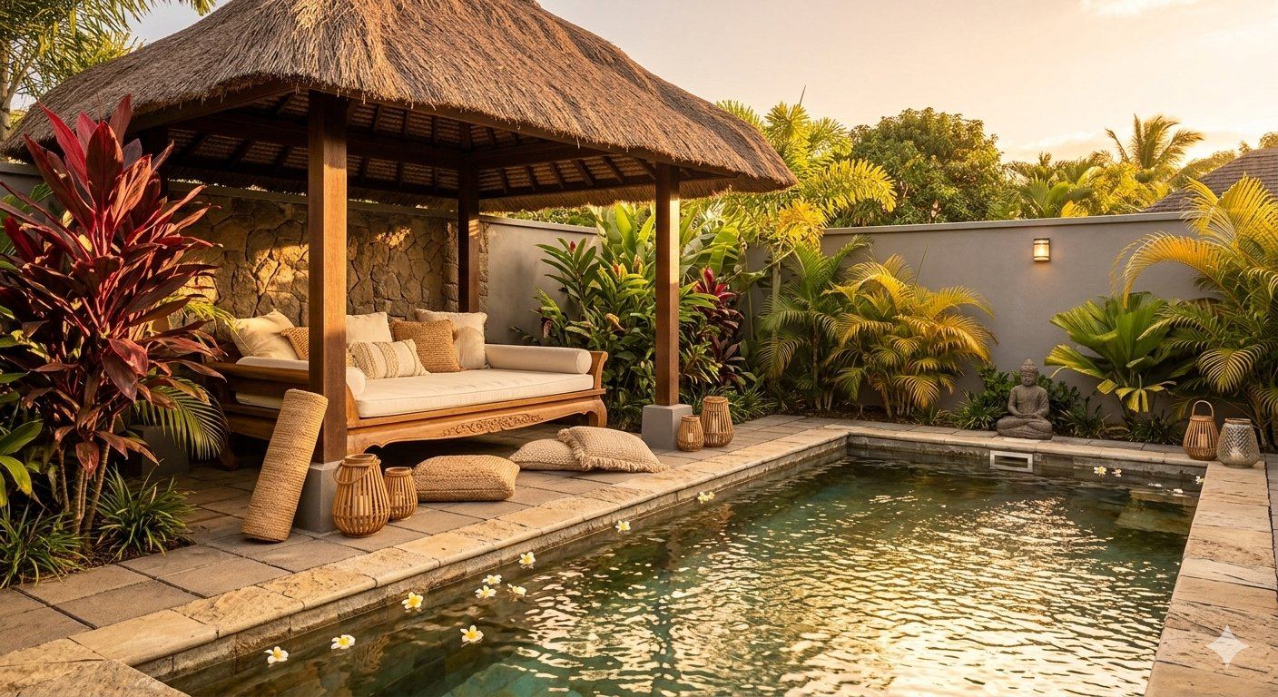 Tirta — kiosque et piscine