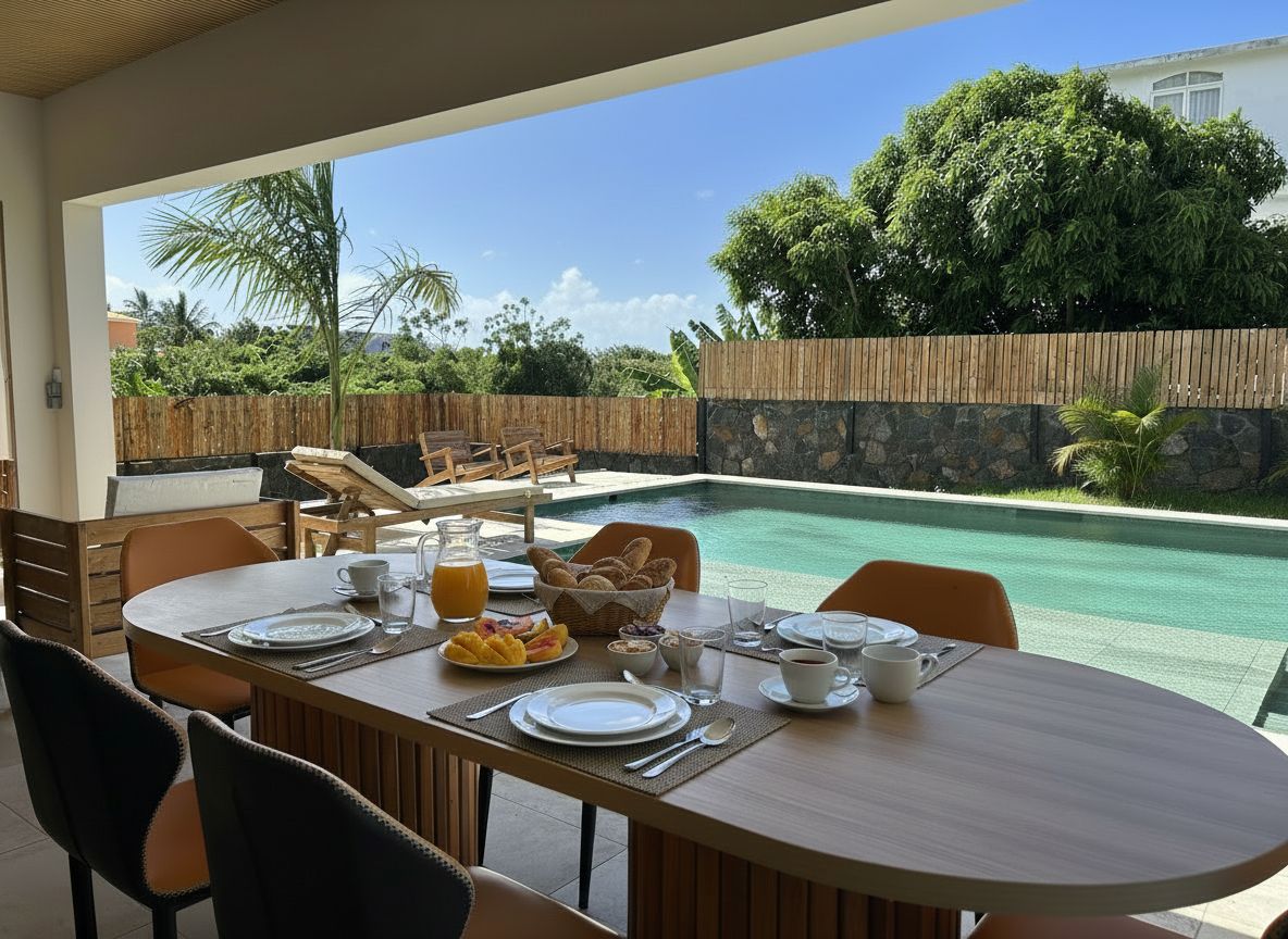 Évasion Luxe — terrasse petit-déjeuner